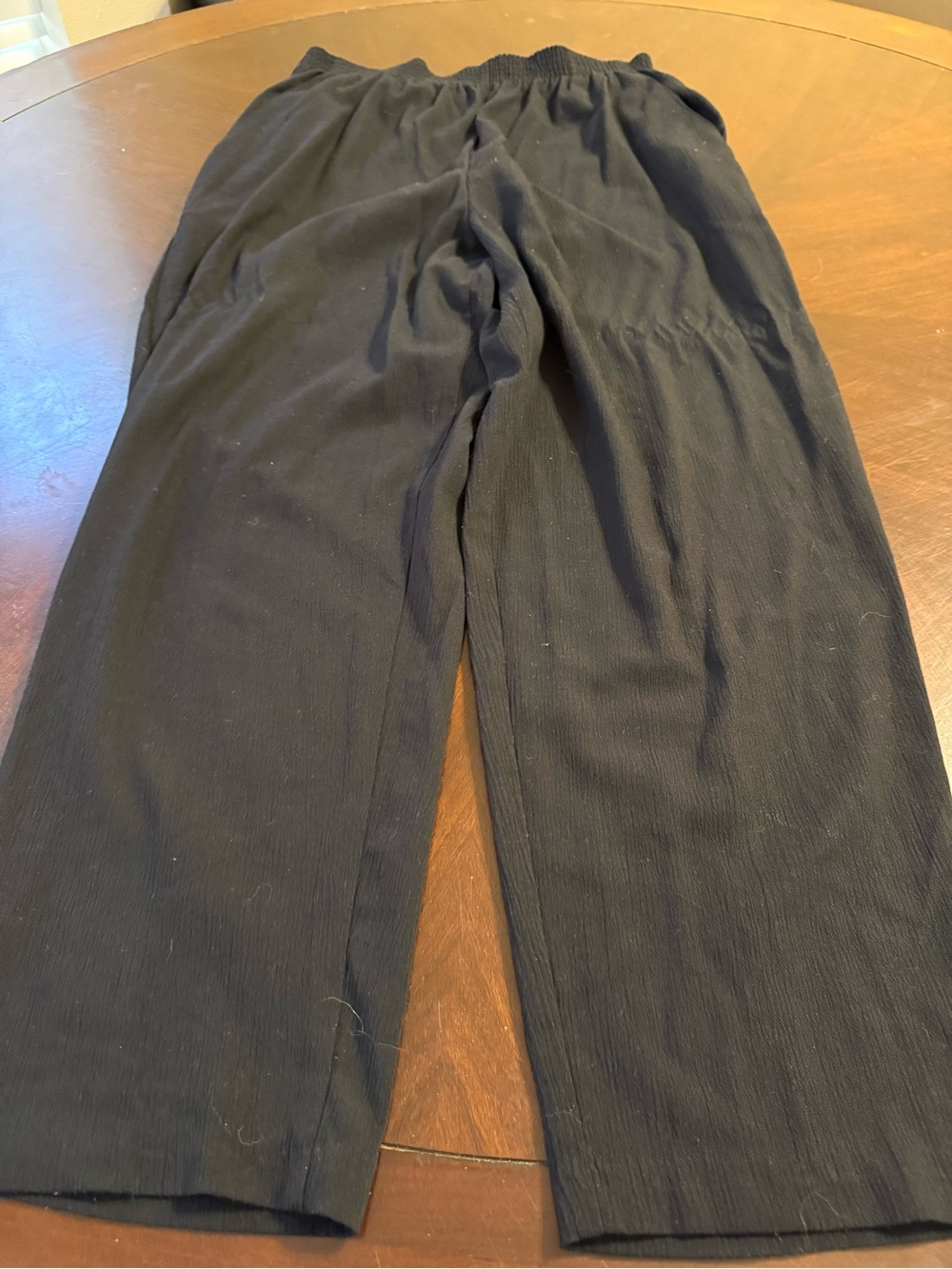 Briggs New York Black Elastic-Waist Straight-Leg Pants